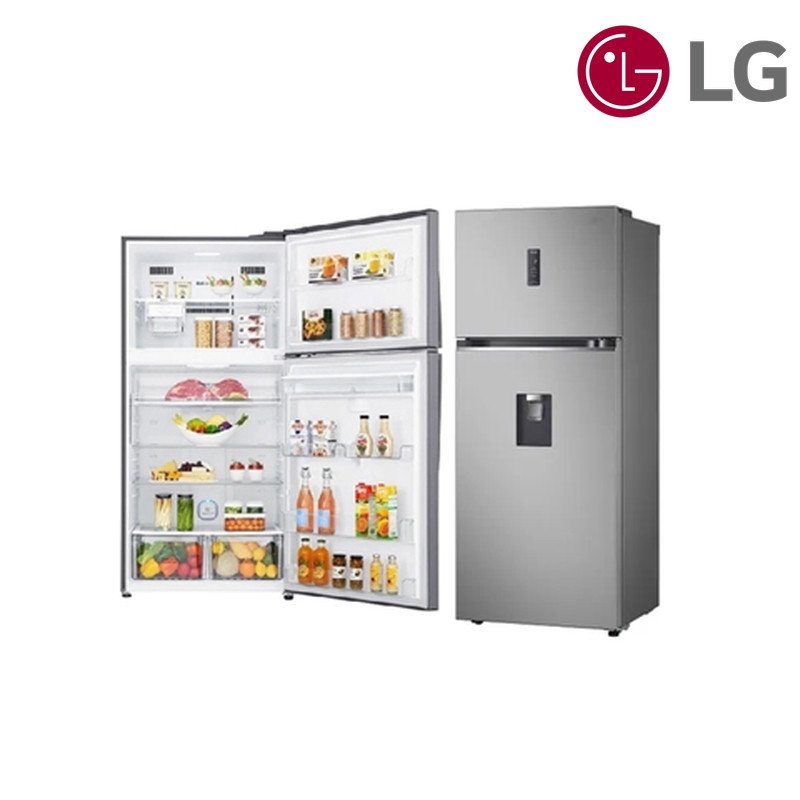 ثلاجة LG فريزر علوي GRF-862BVLB 656 لتر Smart Inverter DoorCooling+ - Platinum Silver / فضي بلاتيني