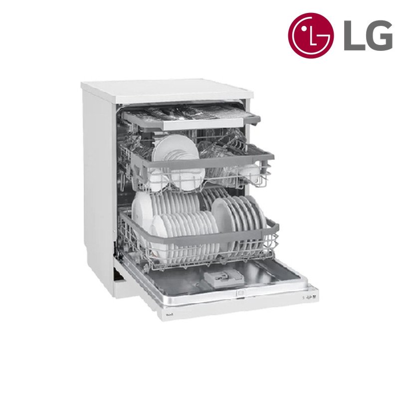 غسالة صحون LG DFC435FW 14 مكان 3 رفوف TrueSteam - أبيض
