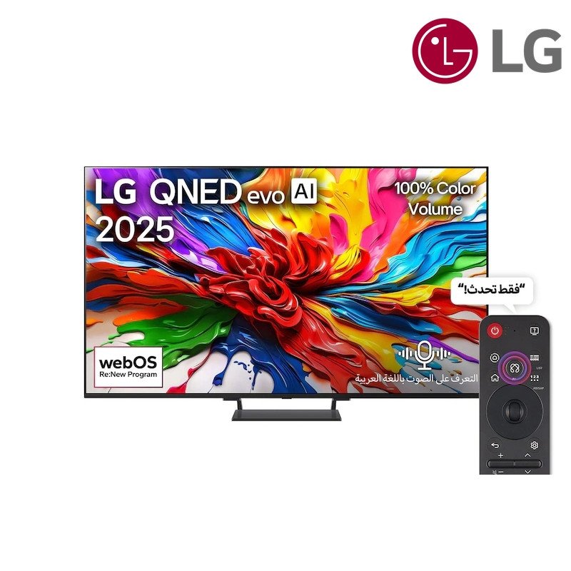 شاشة QNED MiniLED LG 65QNED93A6A 65 بوصة QNED evo MiniLED 4K 2025 - أسود