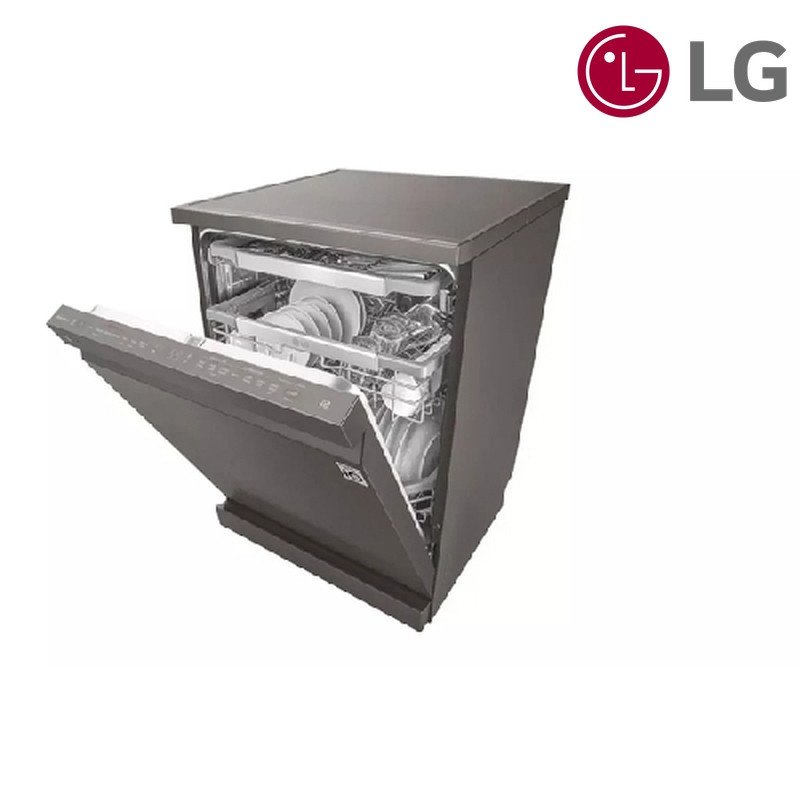 غسالة صحون LG DFB325HD 14 مكان 3 رفوف TrueSteam - أسود ستانلس ستيل