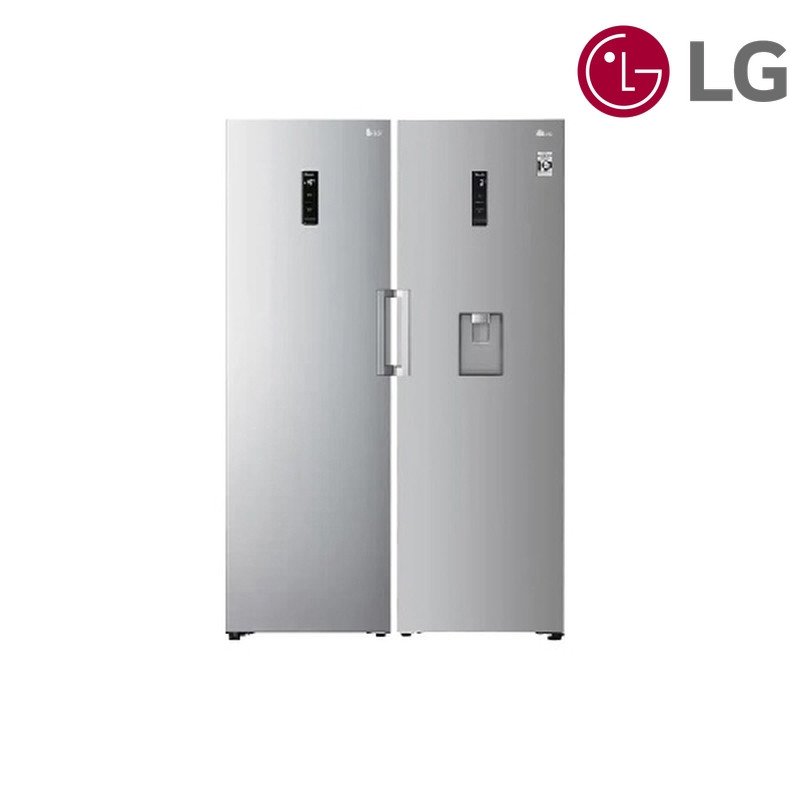 ثلاجة ومجمدة توين LG GC-F511ELDM + GC-B514ELFM طقم 766 لتر - فضي ستانلس ستيل