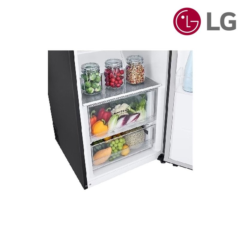 ثلاجة ومجمدة توين LG GC-B511EADM + GC-B514EAFM طقم 766 لتر - أسود