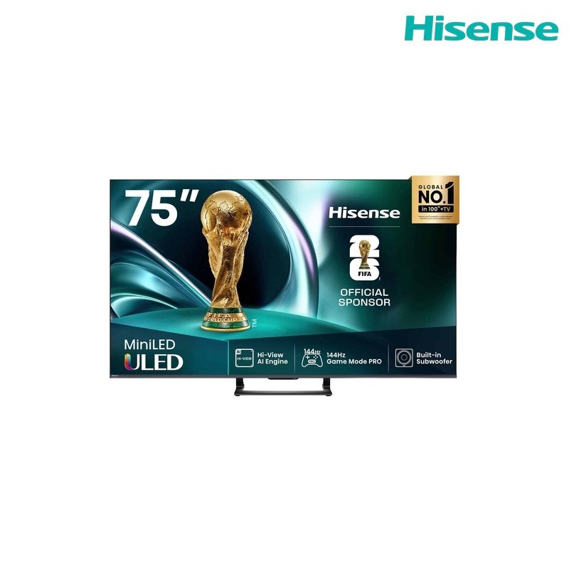شاشة هايسنس 75U7Q سمارت 75 بوصة Mini‑LED 144Hz