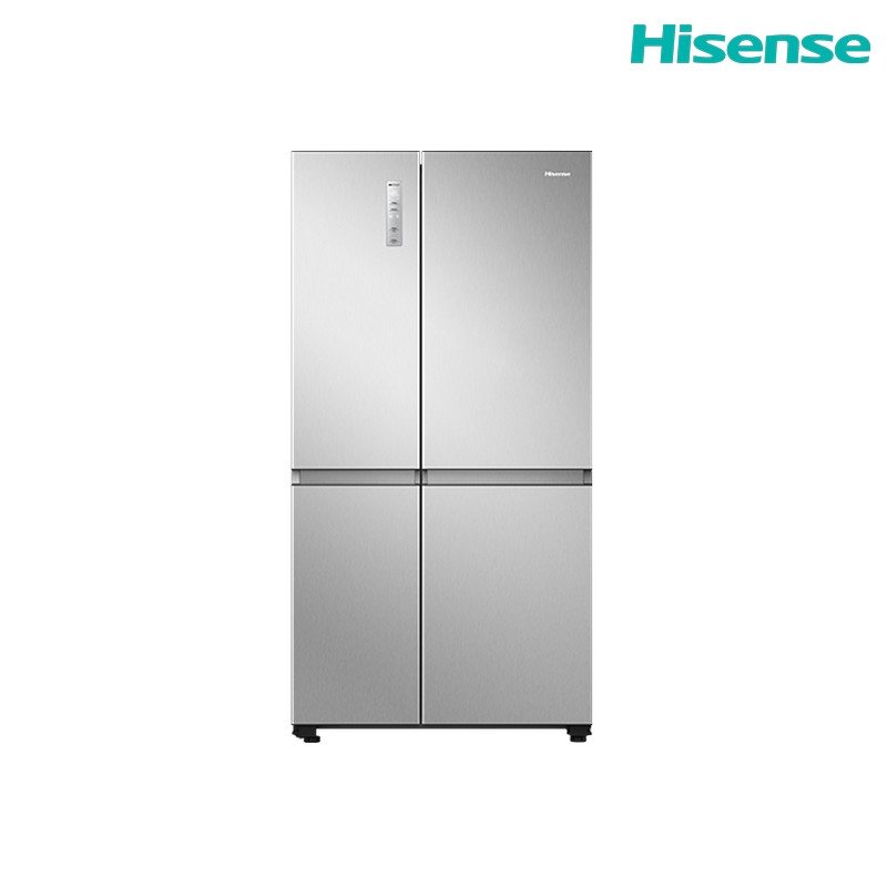 ثلاجة سايد باي سايد هايسنس RSN668SAI3 869 لتر (637 لتر صافي) No Frost Inverter Wi‑Fi - فضي