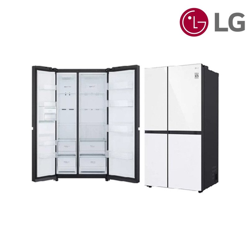 ثلاجة LG متعددة الأبواب GCB-287GNWC 647 لتر LinearCooling - أبيض زجاجي