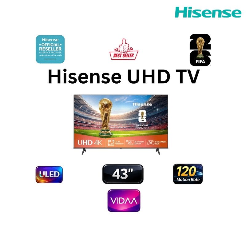شاشة هايسنس 43A61Q سمارت 43 بوصة 4K UHD 60Hz