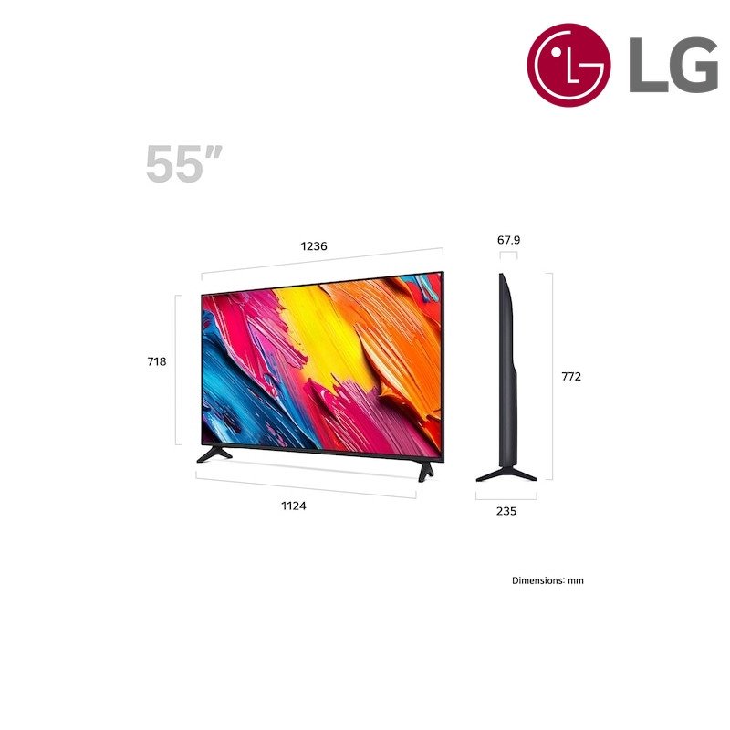 شاشة QNED LG 55QNED70A6A 55 بوصة QNED 4K 2025 - أسود