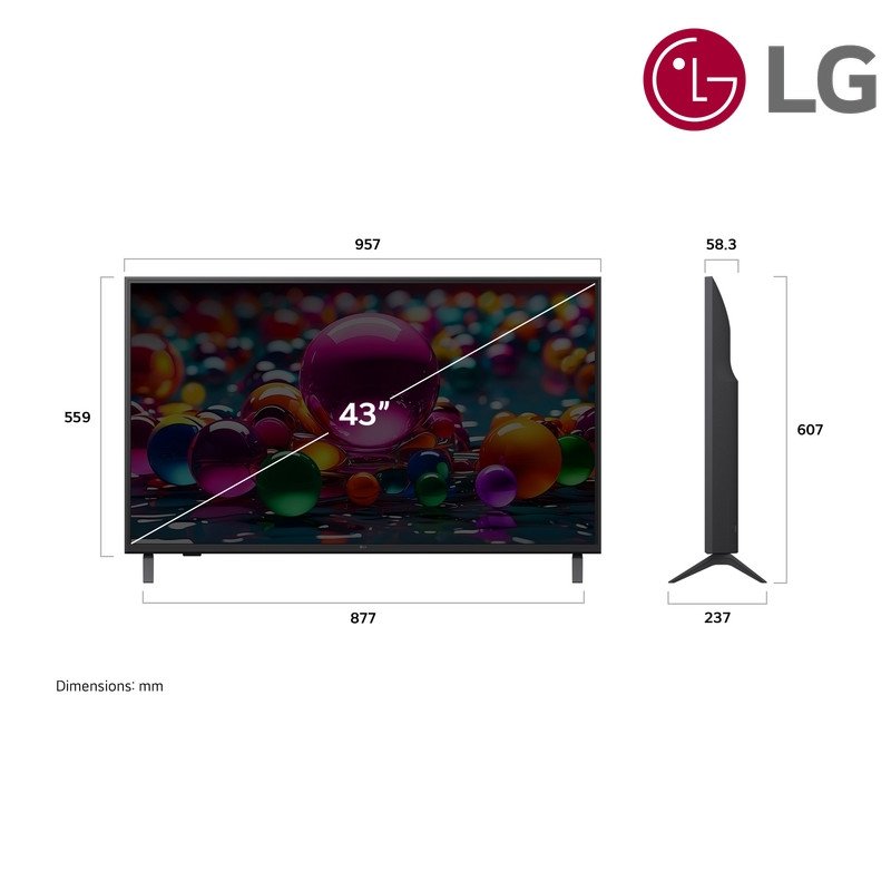 شاشة تلفاز LG 43UA85006LA 43 بوصة 4K UHD 2025 - أسود