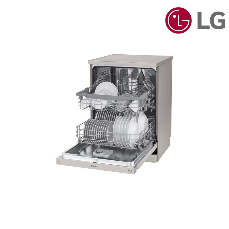 غسالة صحون LG DFB512FP 14 مكان 2 رف بدون بخار - ستانلس ستيل / فضي