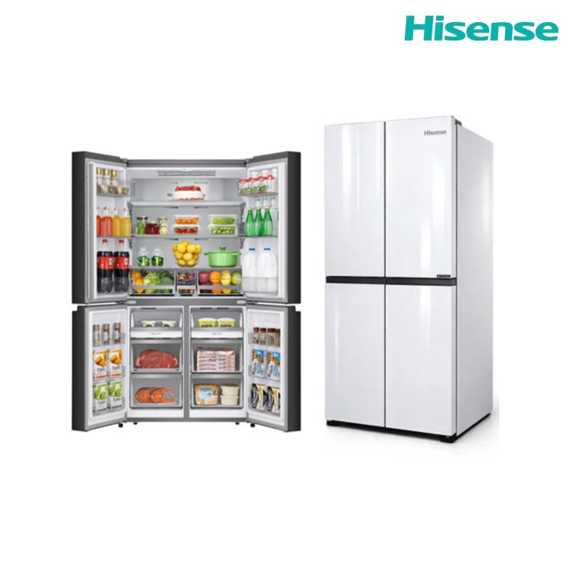 ثلاجة متعددة الأبواب هايسنس RQ7G560NAWA 749 لتر No Frost Inverter Triple Zone - زجاج أبيض