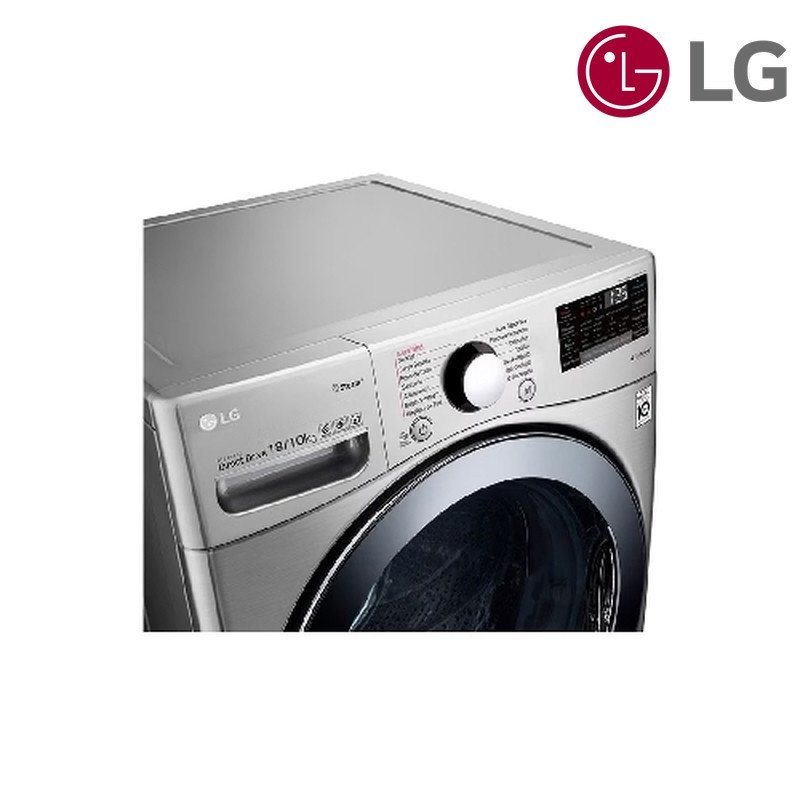 غسالة ومجففة LG WDV1901SRV 18/10 كغم 2 في 1 - فضي ستيل
